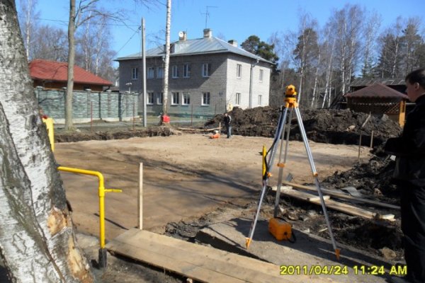 Строительство загородного дома в пос. Лисий нос. Устройство плиты фундамента